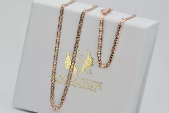 Elegant Rose Gold Chain with Vibrant Pink Accents cc066r