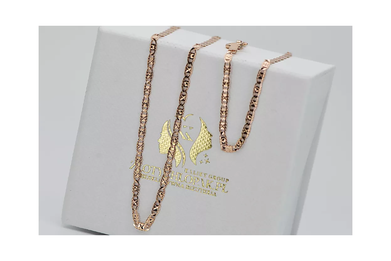 Elegant Rose Gold Chain with Vibrant Pink Accents cc066r