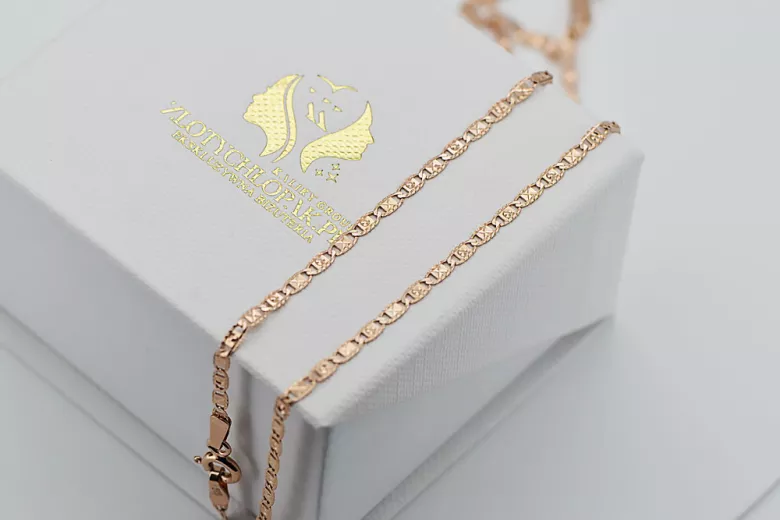 Elegant Rose Gold Chain with Vibrant Pink Accents cc066r