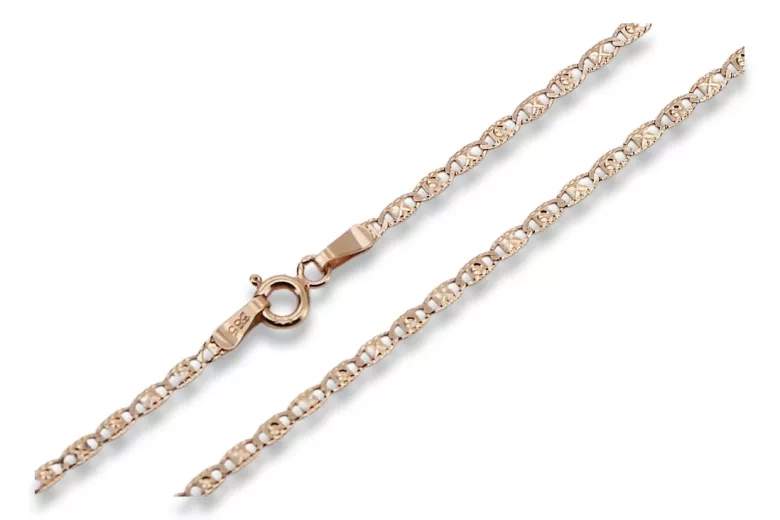 Elegant Rose Gold Chain with Vibrant Pink Accents cc066r