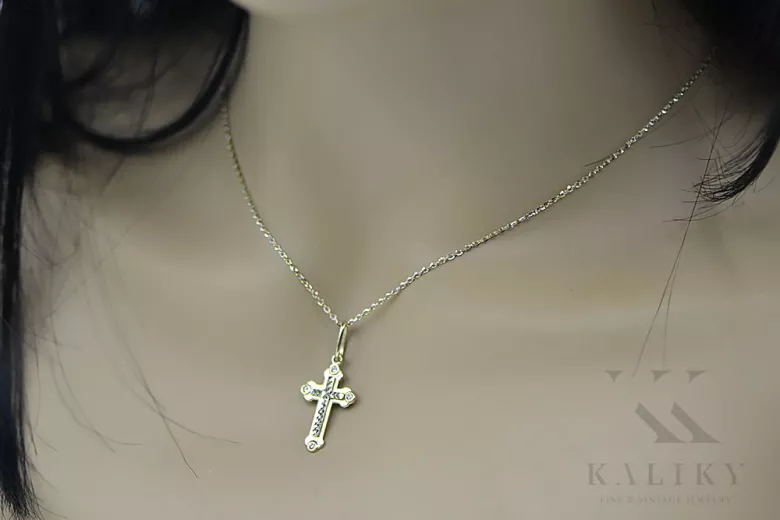 Gold Orthodox Cross ★ russiangold.com ★ Gold 585 333 Low price