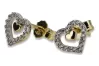 "14K Gelb- & Weißgold Herz Zirkonia Ohrringe" cec023yw cec023yw