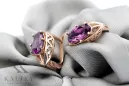 "Amethyst Ohrstecker in Original 14k Roségold vec141" Vintage vec141