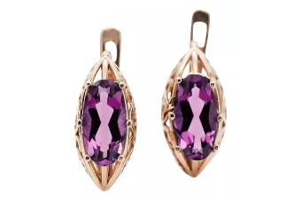 "Amethyst Ohrstecker in Original 14k Roségold vec141" Vintage vec141
