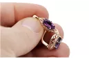 "Amethyst Ohrstecker in Original 14k Roségold vec141" Vintage vec141