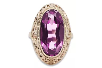 Sterling Silver Rose Gold Plated Amethyst Ring in vrc184rp vrc184rp