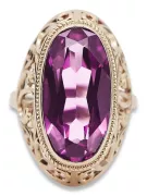 Russe soviétique rose 14k 585 or Alexandrite Rubis Émeraude Saphir Zircon bague vrc084