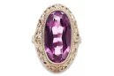 Anillo ruso soviético rosa 14k 585 oro Alejandrita Rubí Esmeralda Zafiro Zircon vrc084