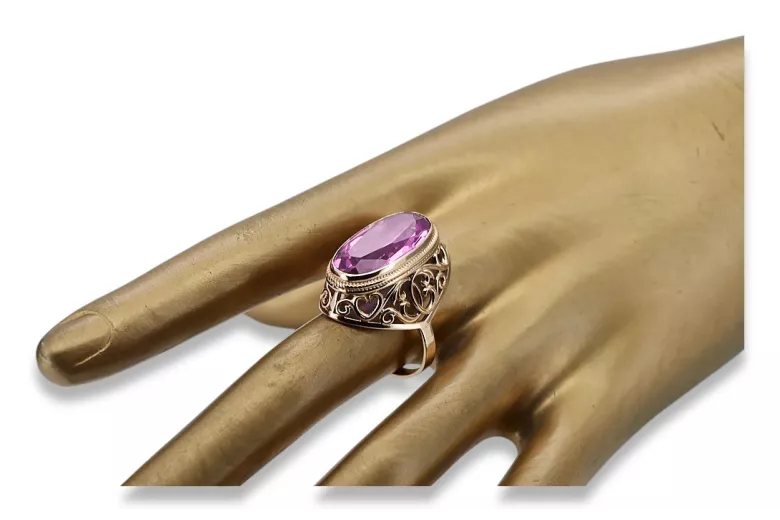 Russische sowjetische Rose 14k 585 Gold Alexandrit Rubin Smaragd Saphir Zirkon Ring vrc084