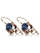 Boucles d'oreilles argent plaqué or rose, Alexandrite Vintage. vec035rp