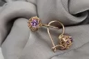 "Boucles d'oreilles vintage en or rose 14 carats 585 avec Améthyste" vec145 vec145