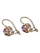 "Boucles d'oreilles vintage en or rose 14 carats 585 avec Améthyste" vec145 vec145