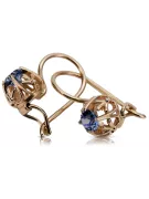 "Elegant Sapphire Vintage Earrings in 14K Rose Gold" vec145 vec145