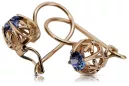 "Elegant Sapphire Vintage Earrings in 14K Rose Gold" vec145 vec145