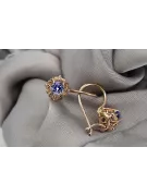 Cercei Vintage Originali din Aur Roz de 14k cu Safir vec145 vec145