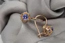 Cercei Vintage Originali din Aur Roz de 14k cu Safir vec145 vec145