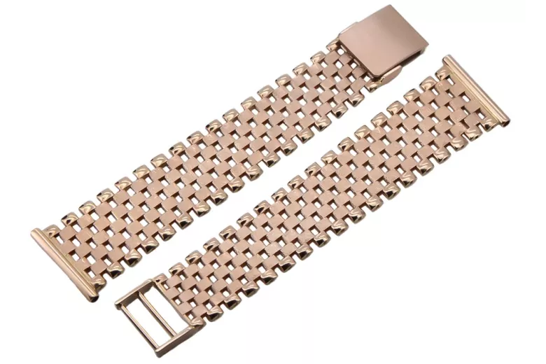 Pulsera de reloj de hombre de oro rosa de 14 quilates, ajustable mbw020r