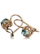 "Elegant Emerald Vintage Earrings Crafted from 14K 585 Rose Gold" vec145 vec145