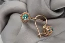 "Boucles d'oreilles anciennes en or rose 14 carats 585 avec Émeraude" vec145 vec145