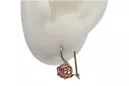 "Boucles d'oreilles anciennes en or rose 14 carats 585 ornées de rubis" vec145 vec145