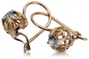 Boucles d'oreilles Aigue-marine en Or rose 14 carats 585, style vintage vec145 vec145