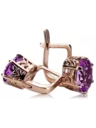 Elegante Original Vintage Amethyst Ohrringe aus 14 Karat Roségold vec003 vec003