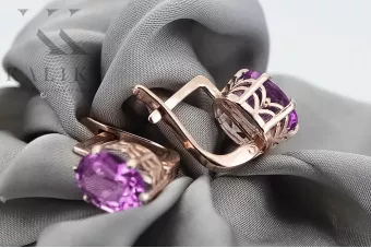 Elegante Original Vintage Amethyst Ohrringe aus 14 Karat Roségold vec003 vec003