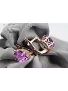 Elegante Original Vintage Amethyst Ohrringe aus 14 Karat Roségold vec003 vec003