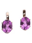 "Boucles d'oreilles vintage en améthyste et or rose 14 carats vec003, style soviétique russe" style vec003