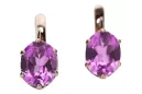 Original Vintage 14K Rose Gold Amethyst Earrings, Russian Soviet Inspired Design vec003 vec003