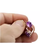 Elegante Original Vintage Amethyst Ohrringe aus 14 Karat Roségold vec003 vec003