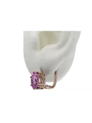 Elegante Original Vintage Amethyst Ohrringe aus 14 Karat Roségold vec003 vec003