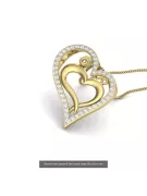 Colgante Corazón Hermoso en Oro Blanco de 14K con Gemas cgcpc013