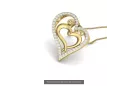 Colgante Corazón Hermoso en Oro Blanco de 14K con Gemas cgcpc013