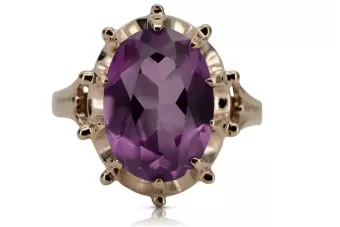 Vintage Amethyst 14K Rose Gold Ring vrc079