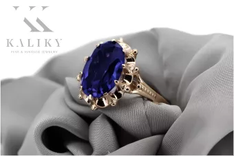 Vintage Rose Gold Sapphire Ring vrc079