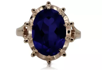 Vintage Rose Gold Sapphire Ring vrc079