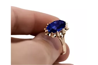 Russian Soviet rose 14k 585 gold Alexandrite Ruby Emerald Sapphire Zircon ring  vrc189