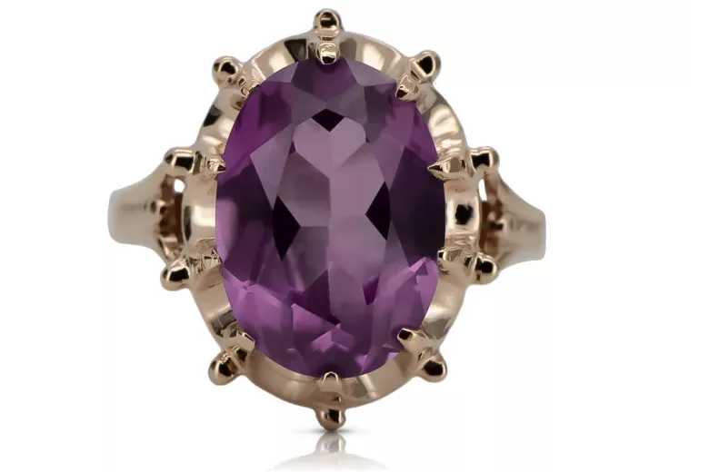 Russe soviétique rose 14k 585 or Alexandrite Rubis Émeraude Saphir Zircon bague vrc084