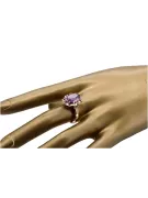 Ruso soviético rosa 14k 585 oro Alexandrite Ruby Esmeralda anillo Zircon vrc084