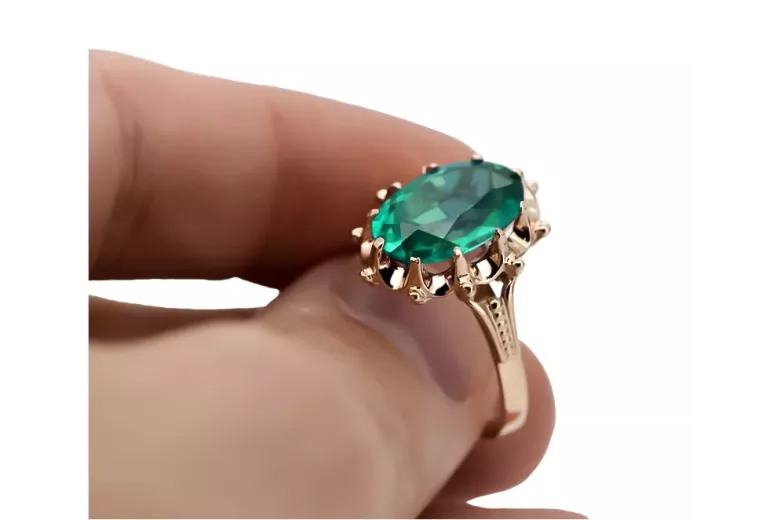 Russe soviétique rose 14k 585 or Alexandrite Rubis Émeraude Saphir Zircon bague vrc084