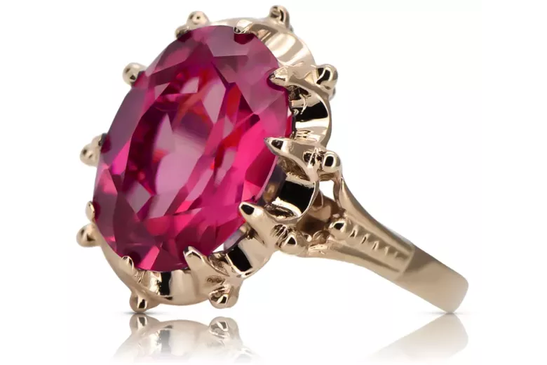 Russe soviétique rose 14k 585 or Alexandrite Rubis Émeraude Saphir Zircon bague vrc084