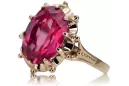 Ruso soviético rosa 14k 585 oro Alexandrite Ruby Esmeralda anillo Zircon vrc084