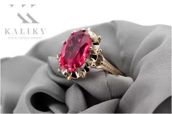 Sterling Silver Rose Gold Plated Ruby Ring vrc079rp