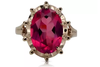 Sterling Silver Rose Gold Plated Ruby Ring vrc079rp