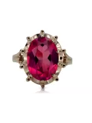 Russische sowjetische Rose 14k 585 Gold Alexandrit Rubin Smaragd Saphir Zirkon Ring vrc084