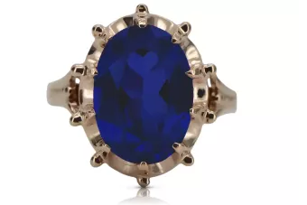 Sterling Silver Rose Gold Plated Sapphire Ring in vrc079rp vrc079rp