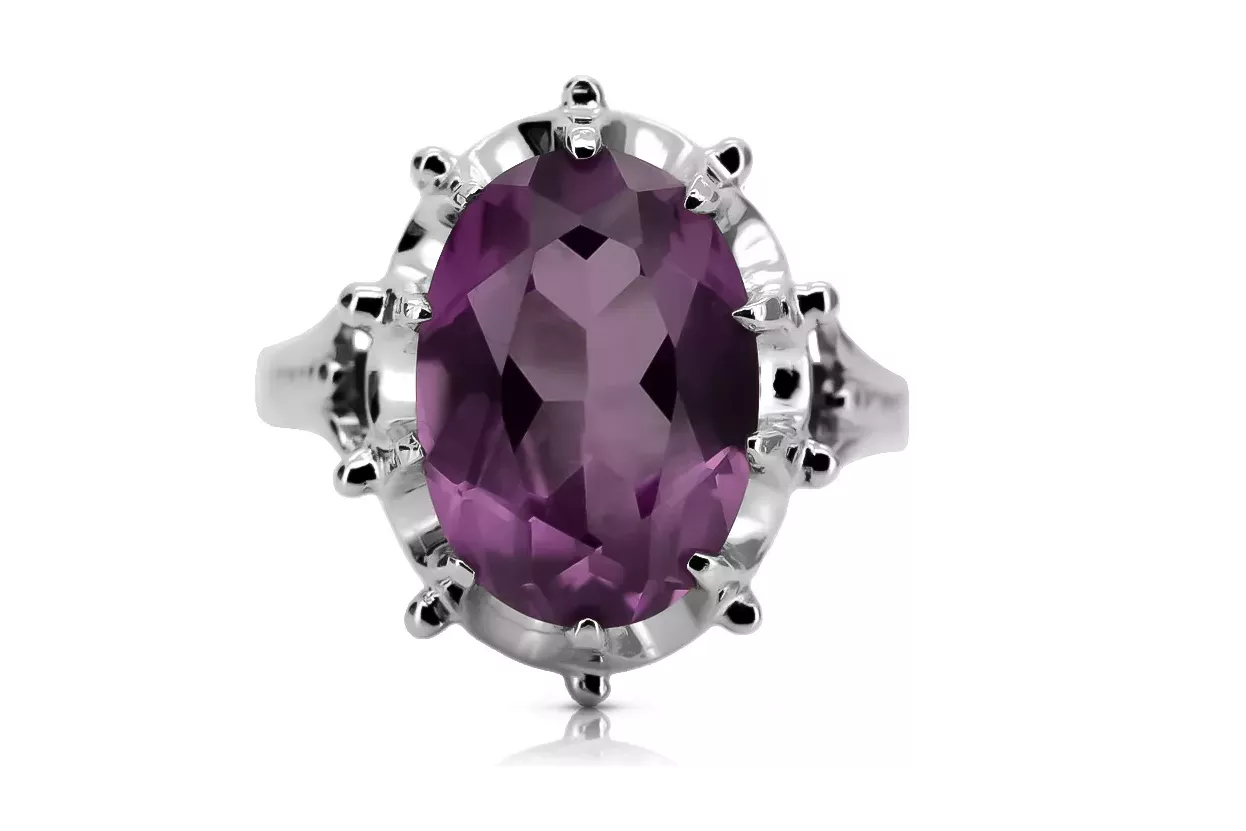 Ruso soviético rosa 14k 585 oro Alexandrite Ruby Esmeralda zafiro anillo Zircon vrc014