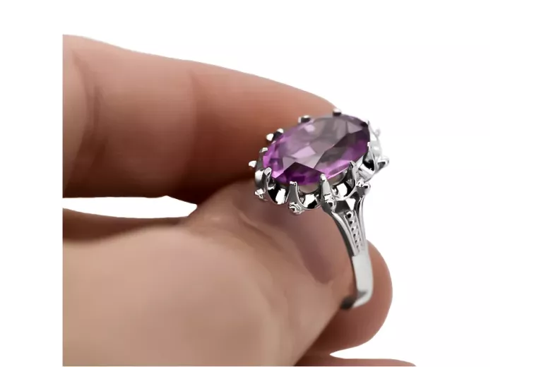 Ruso soviético rosa 14k 585 oro Alexandrite Ruby Esmeralda zafiro anillo Zircon vrc014