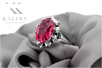 Sterling Silver 925 Ruby and Diamond Ring vrc079s